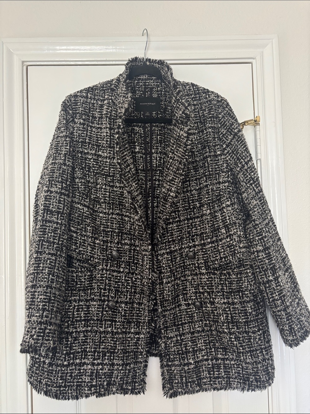 Banana Republic Black & White Tweed Blazer